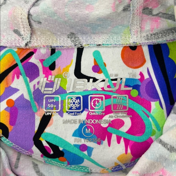 IBKUL Sze M Hoodie Top Vibrant Modern Print Long Sleeve Pickleball Golf Tennis - Picture 3 of 9